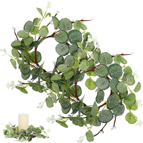 2pcs Easter Decorative Candle Wreaths