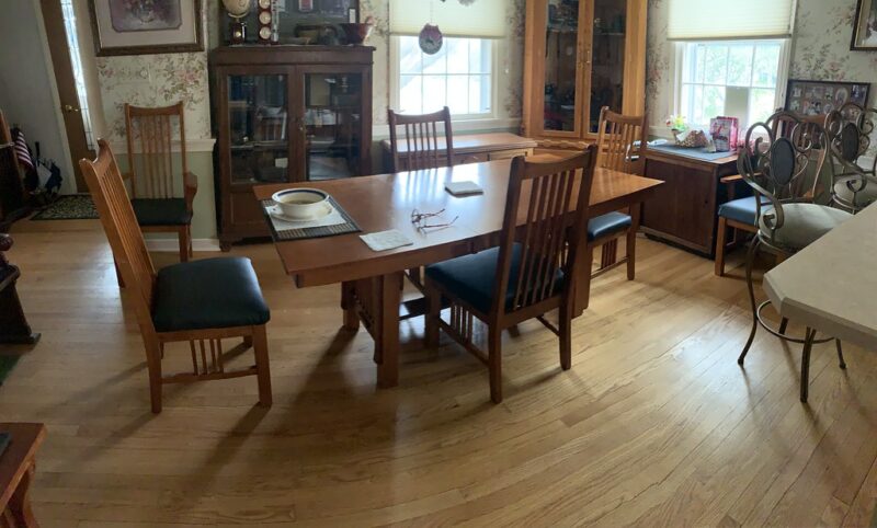 Reupholstered dining room chairs