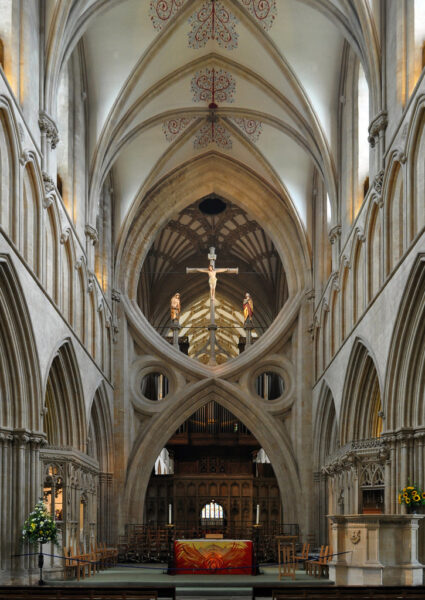 Wells cathedral, scissor arches, 1338.