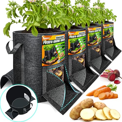 4Pcs 15 Gallon Potato Grow Bags