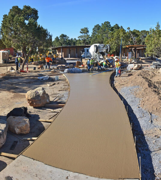 Grand Canyon NP: Bright Angel Trailhead Project: Concrete Walkway Paving 0064