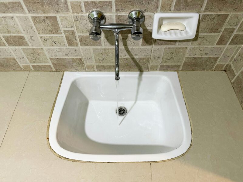 Modern bathroom sink with hygiene highlights