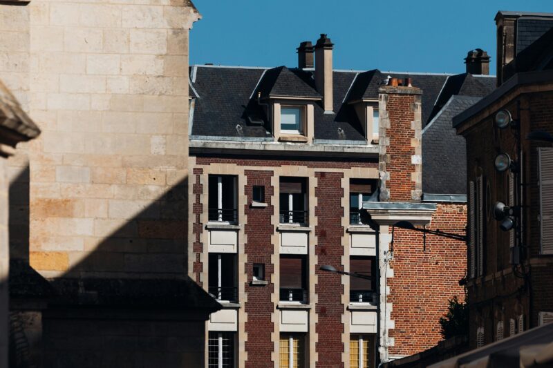 Brick and Stone Facade in Amiens – Traditional French Architecture