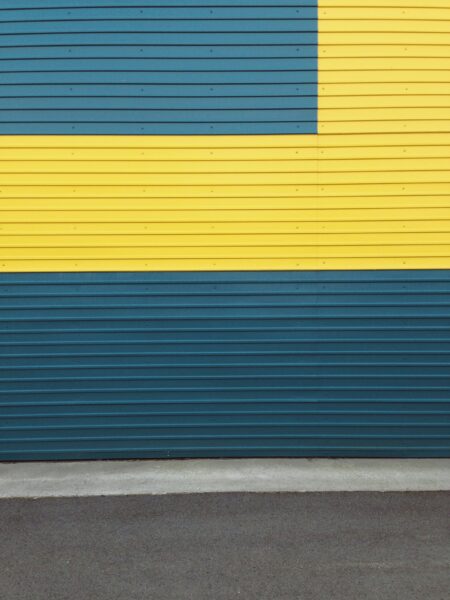 Blue and yellow abstract wall.