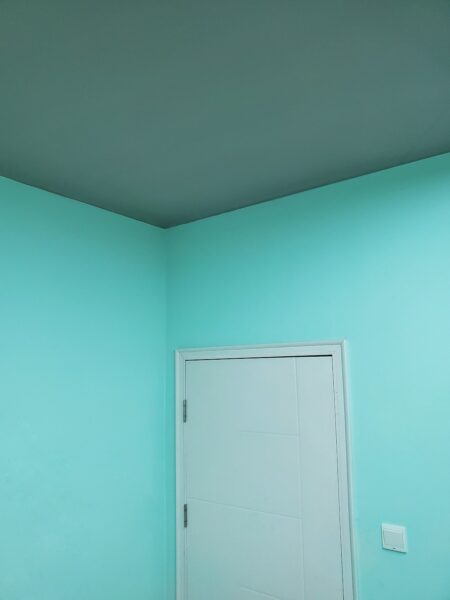 Closed white wooden door leading to a room.