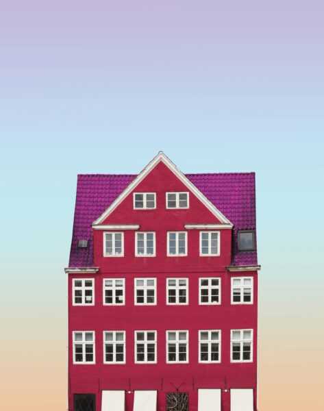 Pink painted house.