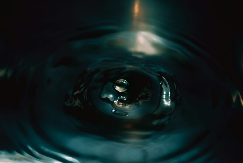 Water drop in the water