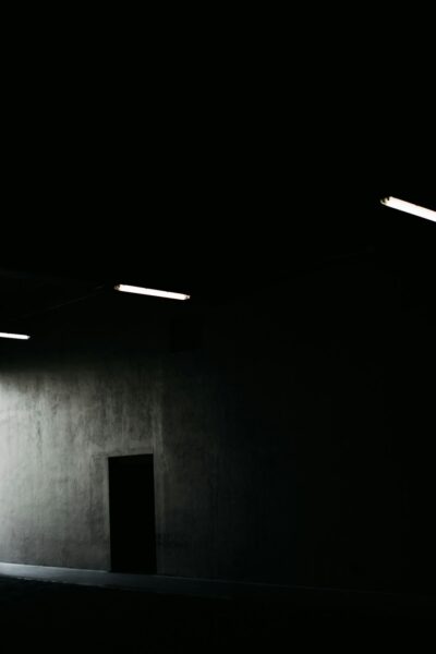 White fluorescent light turned on in a room.