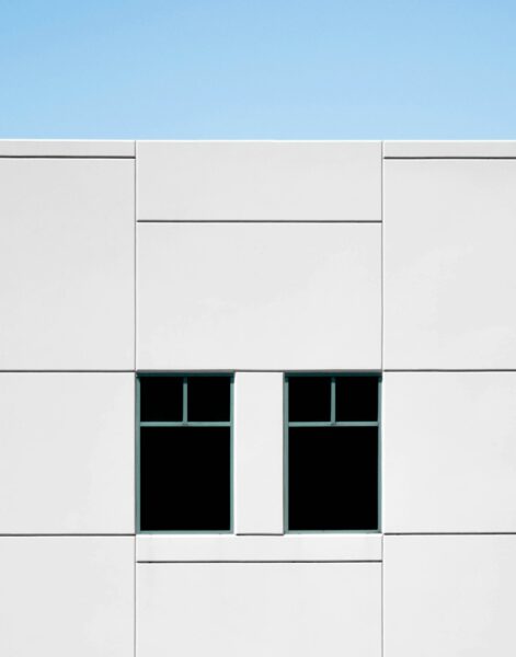 White and black concrete building