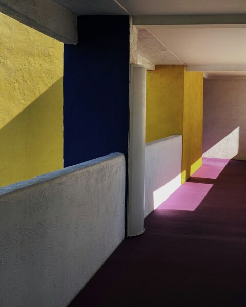 Yellow and white painted wall