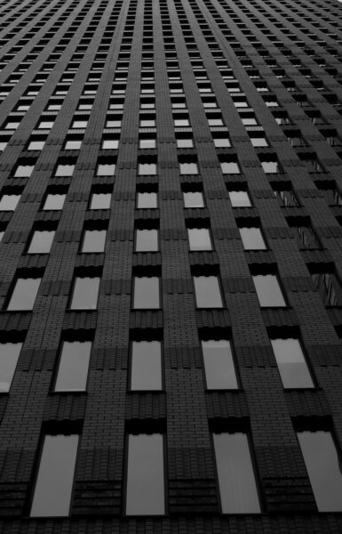 Black and white concrete building