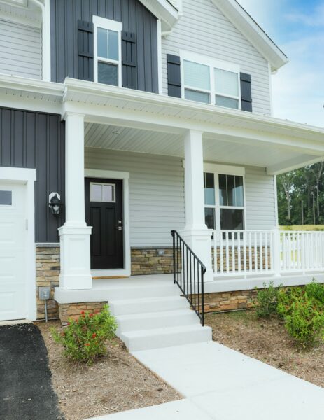 New construction home with porch