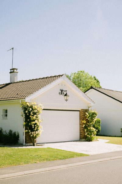 A house with a garage and a driveway.