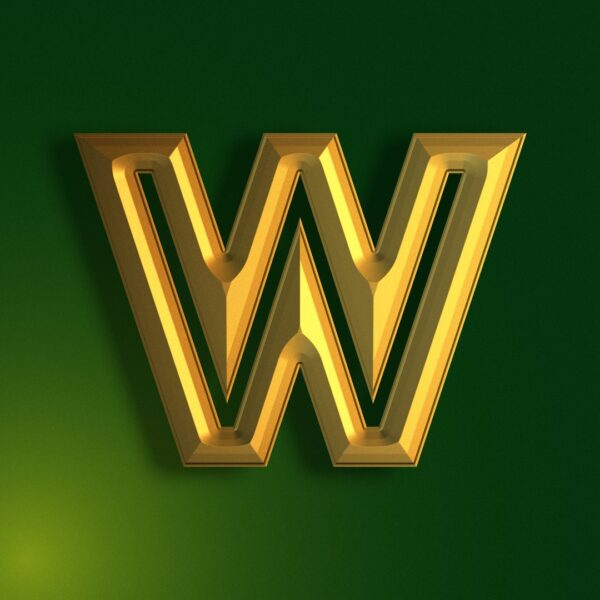 3D Rendered Golden Texture Letter series