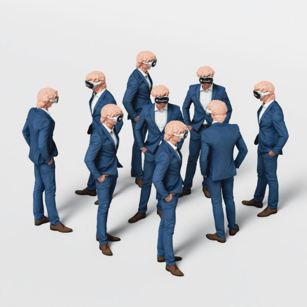 Nine Michelangelo's Davids with Apple Vision Pro headset