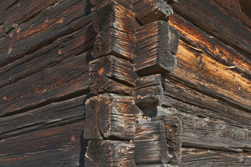 A stack of logs sitting next to each other.