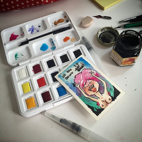 The wild part of me is so happy now we can go paint outside the studio. Van Gogh Pocket Box, Koi water brushes and tiny ink. That's gonna be wild. #vangogh #talens #koi #tools #painting #street #CarolMiag #miagstudio