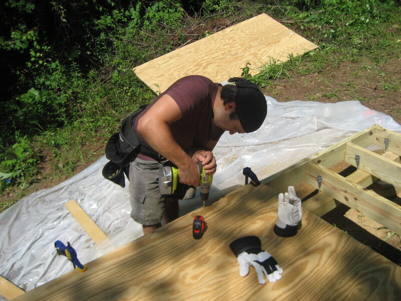 Finishing the decking