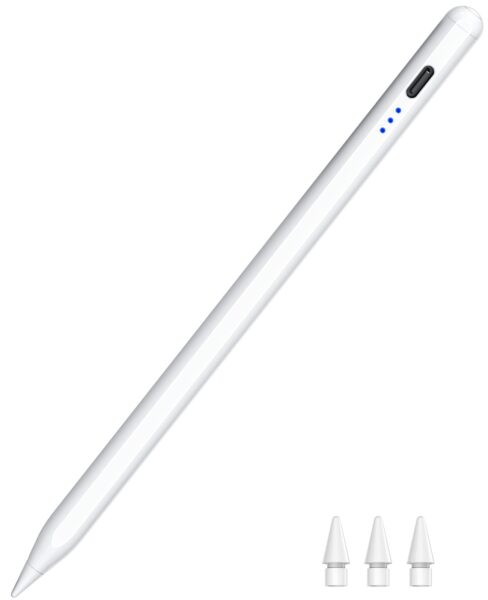 Stylus Pen for iPad 2018-2025, 15 Mins Fast Charging Magnetic Pencil (1st Generation) with Tilt Sensitivity & Palm Rejection for iPad 6-8/9/10/11, Air 3/4/5/M2/M3, Mini 5/6/7, Pro 11/12.9/M4/M5