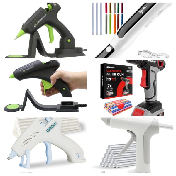 Surebonder Cordless/Corded High-Temperature Mini Hot Glue Gun with Fine Tip for Detailed Crafting and DIY Projects, 20 Watts (CL-195F)