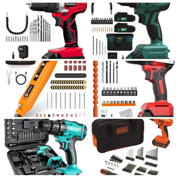 AVID POWER 20V MAX Lithium lon Cordless Drill Set, Power Drill Kit with Battery and Charger, 3/8-Inch Keyless Chuck, Variable Speed, 16 Position and 22pcs Drill Bits (Red)