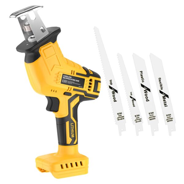 Cordless Reciprocating Saw for Dewalt 20V Battery, 150W Power Brush Reciprocating Saws, 0-3500 SPM Variable Speed, 4 Saw Blades Kit Cutting Tool for Wood Metal PVC (Battery Not Included)