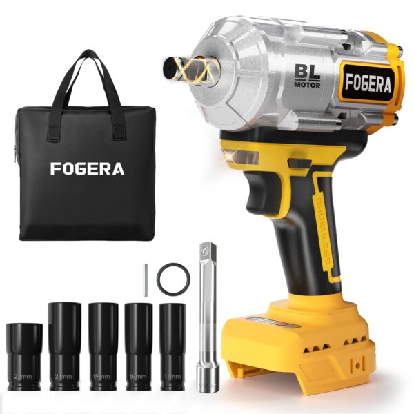 Cordless Impact Wrench 1/2 Inch - Compatible with Dewalt 20V Batteries, 1100 Ft-lbs (1500N.m) High Torque Impact Driver, Brushless Impact Gun with 3 Speed Modes & LED Light (Battery Not Included)