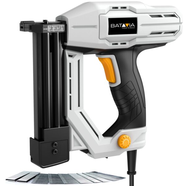 Electric Nail Gun, Batavia 2-in-1 Staple Gun Brad Nailer 18 Gauge for Heavy Duty, 120V Stapler Gun for Upholstery, Carpentry, DIY, 3/4'' Narrow Crown Staples 200pcs and Nails 800pcs Included