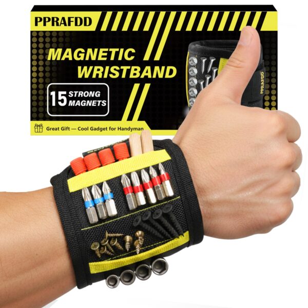 Magnetic Wristband for Holding Screws, Drill Bits, Nails, Stocking Stuffers for Adults, Cool Gadgets for Christmas, Father's Day, Valentine's Day, Gifts for Handyman, Dad, Husband, Grandpa