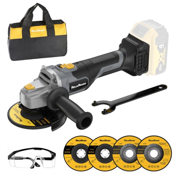 20V Brushless Cordless Angle Grinder, 4-1/2" Grinder, Compatible with Dewalt 20V MAX Battery (Battery Not Included), Cutting, Polishing & Metal Grinding Tool for Versatile Use