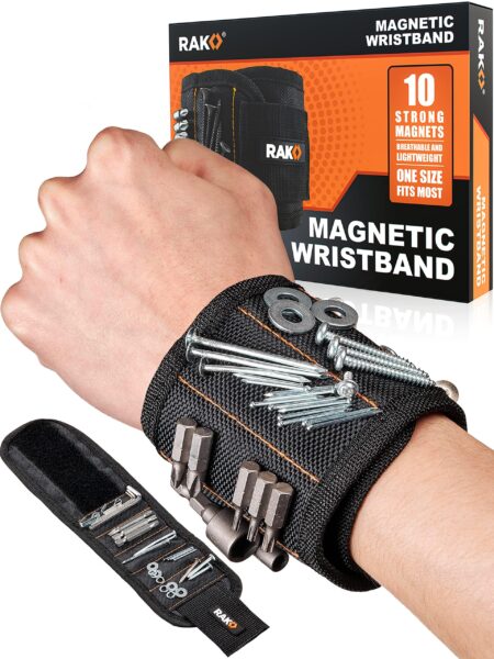 RAK Magnetic Wristband Gifts for Men - Premium Tool Belt for Holding Screws Nails with Powerful Magnets, Valentine's Day Gift for Men, Cool Gadgets Stuff Birthday Gifts for Dad, Husband, Grandpa, Him