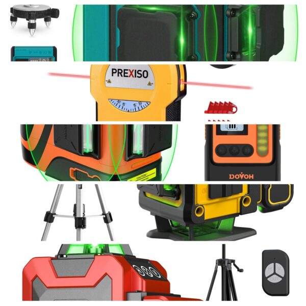 Huepar 360 Laser Level with Electric Pivot Around Point Fine Adjustment Rotating Base, Remote Control, Rechargeable Battery, 1/13" High precision Self Leveling Lazer Leveler, Pluse Mode