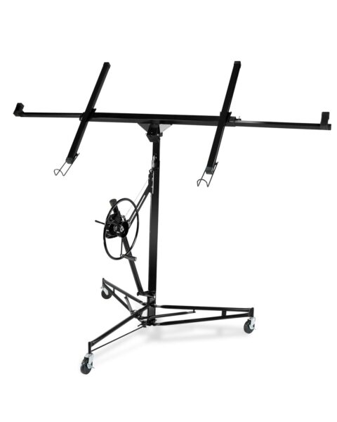 Drywall Lift, 150lb Drywall Lift Jack with Wheels - 16FT Adjustable Steel Sheetrock Hoist for Ceiling & Wall Installation - Heavy Duty Panel Lifter for Pros & Homeowners