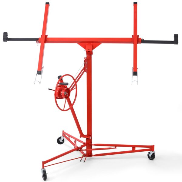 Rovibek Drywall Lift 11 FT, Drywall Jack Lift for Ceiling, 360° Adjustable Drywall Panel Hoist, 150LBS Heavy Duty Drywall Lifter, Foldable Sheetrock Lift, Drywall Lift for Home Improvement (Red)