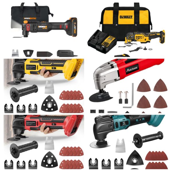 Worx Nitro 20V Cordless Oscillating Multi Tool with 5° Oscillation Angle, VibraFree Technology, Slim-body Design, 2.0 Ah Battery and Charger Included, 23 Pieces Accessories with Carrying Bag, WX698L