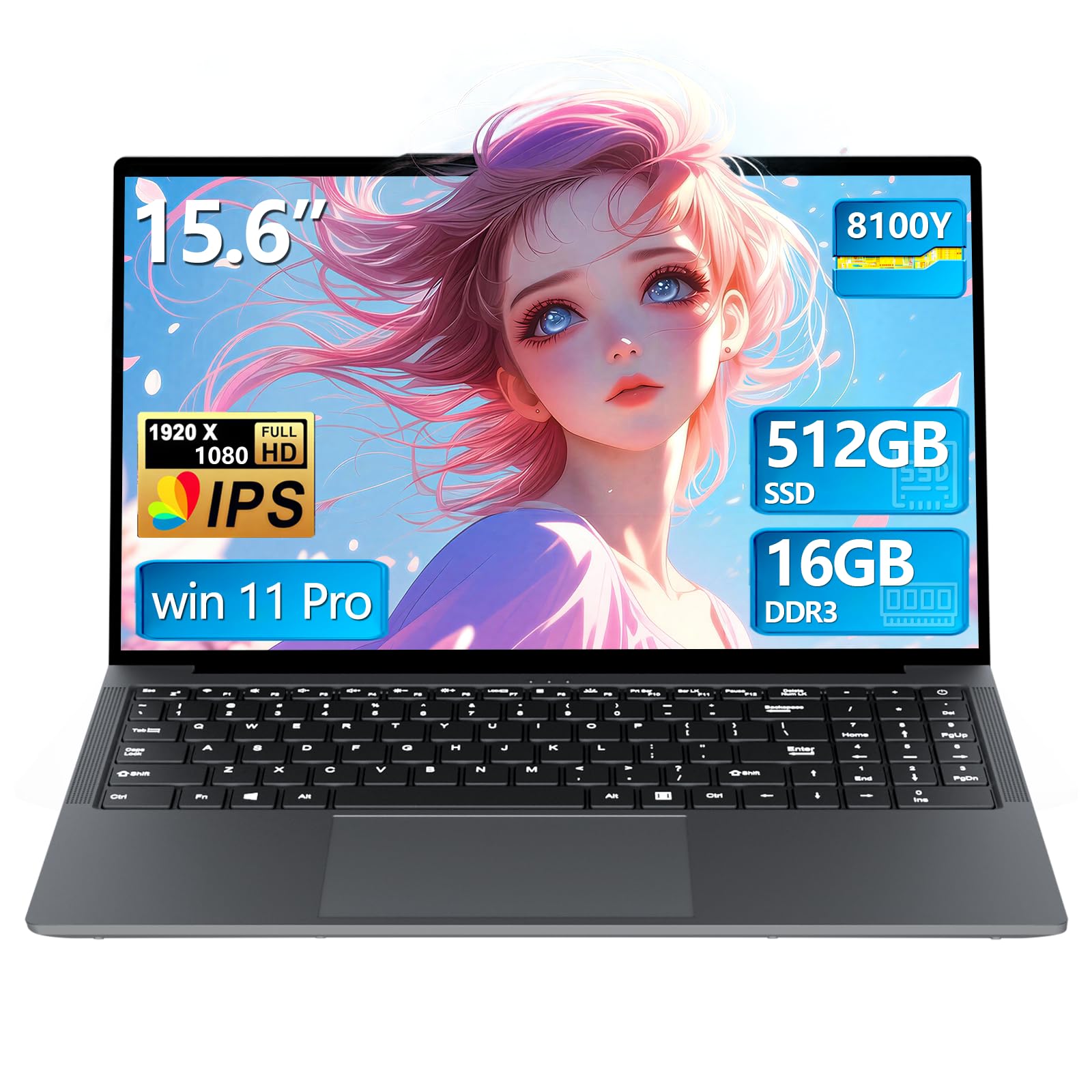 NIMO 15.6" Light-Gaming-Laptop, 8 Cores AMD Ryzen 7 Pro 6850U 16GB LPDDR5 RAM 256GB SSD (Beat i7-1360P Up to 4.7GHz) AMD Radeon 680M GPU IPS FHD Computer with 100W Type-C Backlit Keyboard Fingerprint