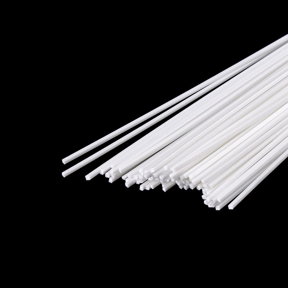 100 Pcs 0.5x0.5x250mm White ABS Styrene Plastic Square Bar Rods for DIY Toys Doll House, DIY Sand Table Model, DIY Scene Making, Building Making