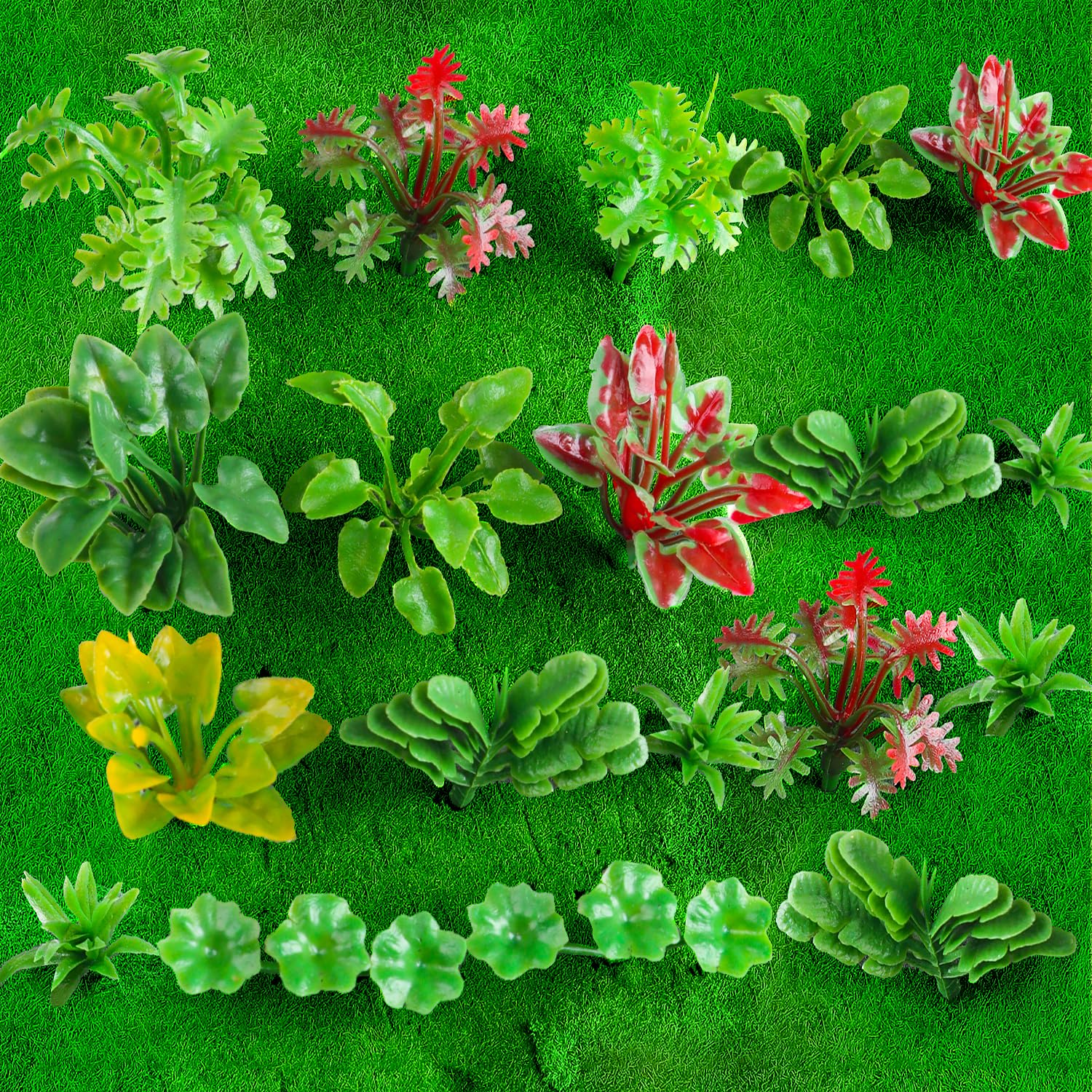 FOIMAS 100pcs Miniature Plant Set - Mini Trees, Flowers, Shrubs for Fairy Garden, Diorama, Train Scenery, Sand Architecture Model Craft Supply