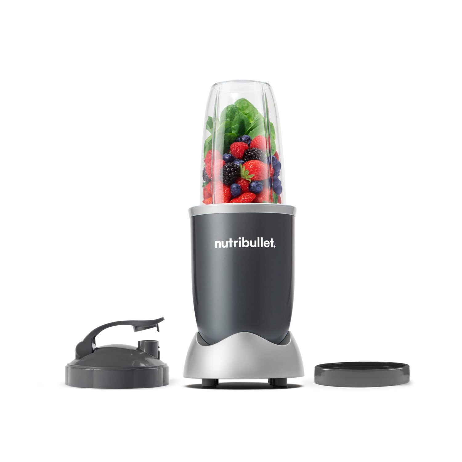 Nutribullet Personal Blender, Shakes, Smoothies, Food Prep, and Frozen Blending, 24 Ounces, 600 Watt, Dark Gray, NBR-0601WM