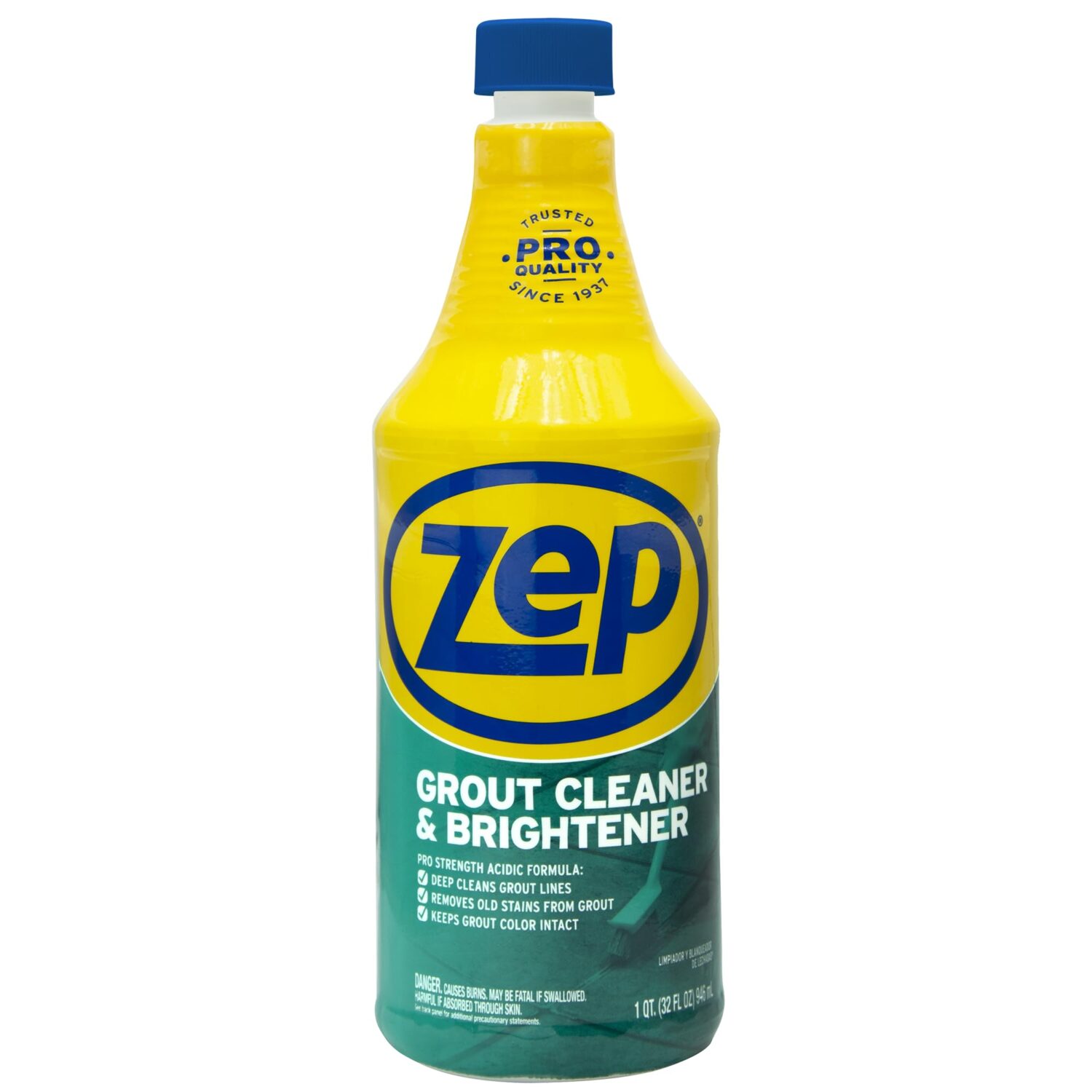 Zep Grout Cleaner and Brightener - 32 Ounce (1 Bottle) - ZU104632 - Deep Cleaning Formula Removes Old Stains From Grout