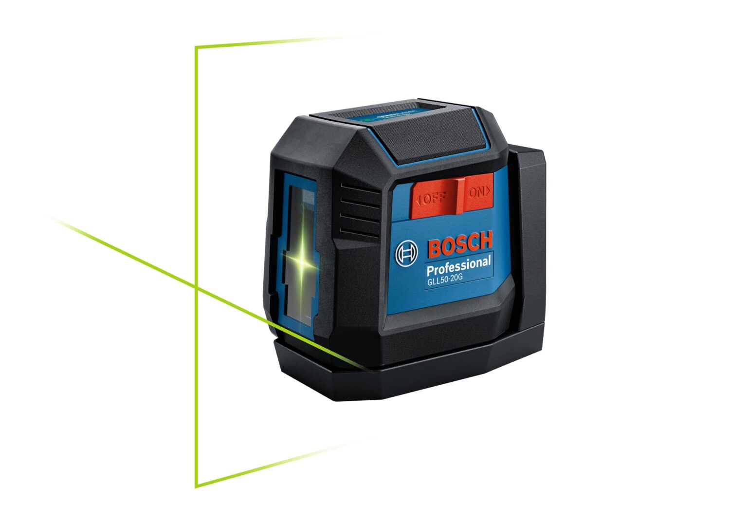BOSCH GLL50-20G 50 Ft Green-Beam Self-Leveling Cross-Line Laser, Includes Integrated Magnetic Mount, 2 AA Batteries, &amp; Soft Pouch