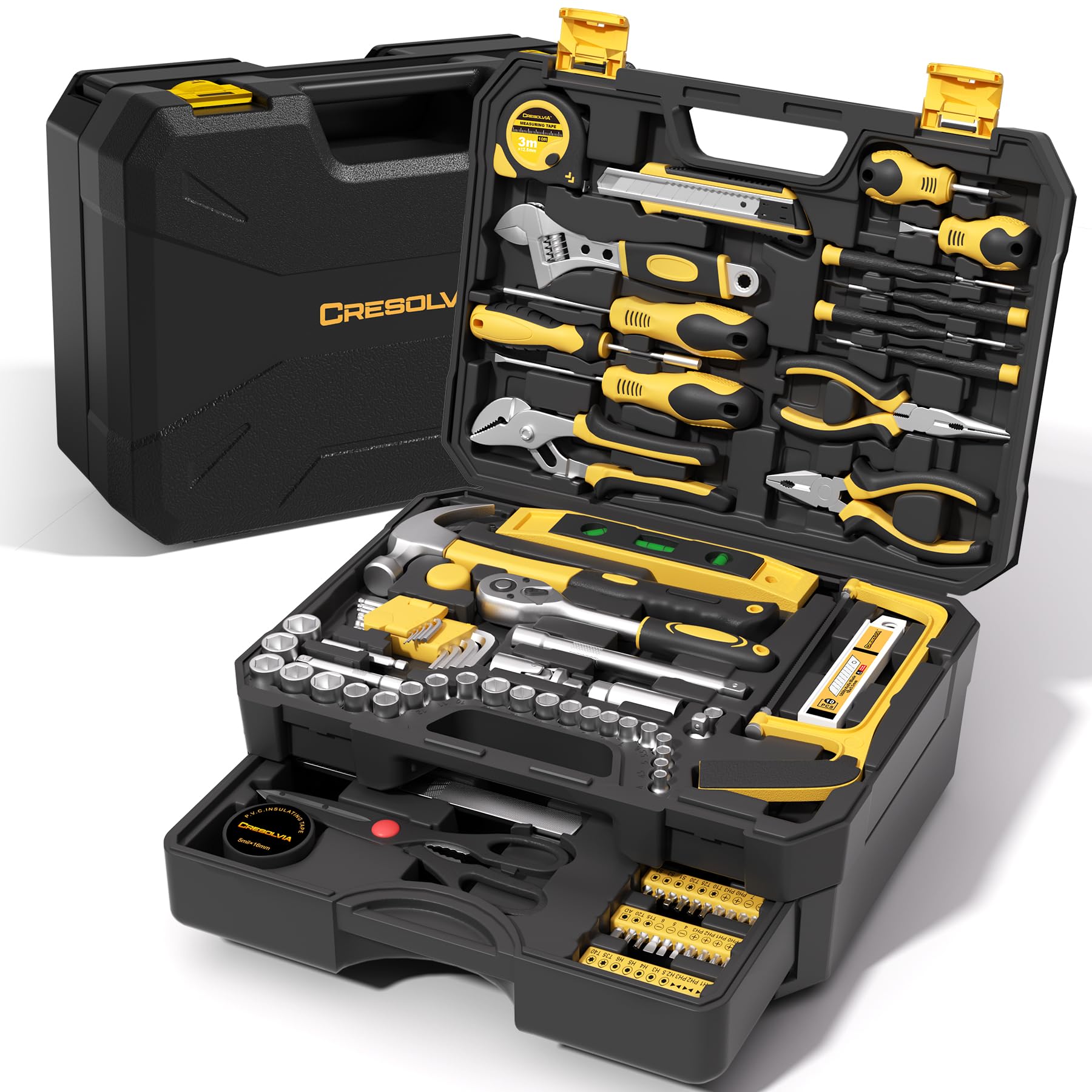 328 Piece Tool Kit for Home,Hand Repair Tool Set,Toolbox Storage Case with Drawer,General Household/Auto Tool Kit,Perfect for Homeowner, DIY, Handyman