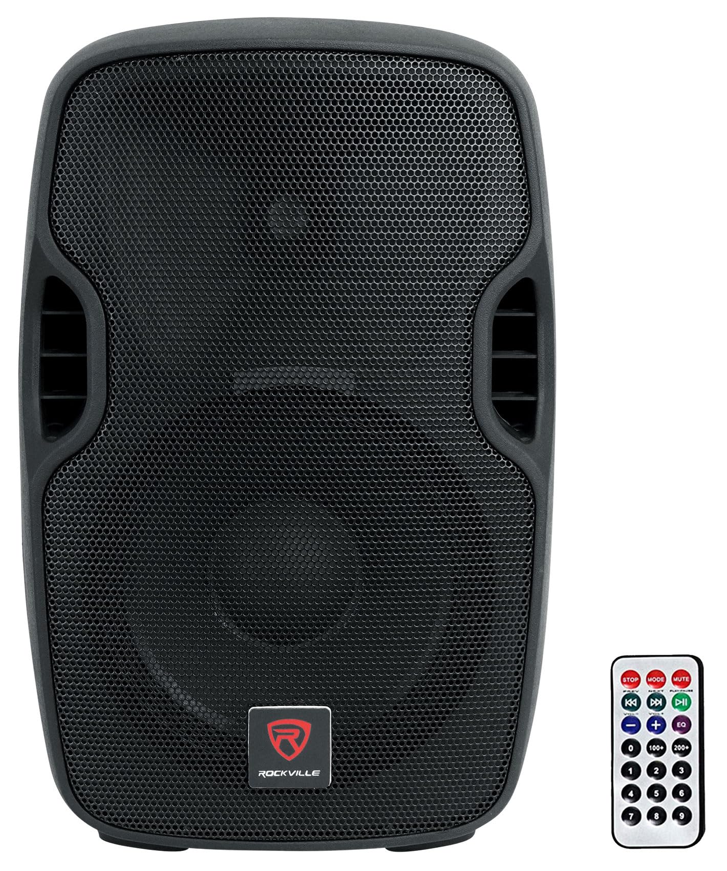 Rockville BPA10 10" 400W Peak Powered PA DJ Speaker with Bluetooth, USB/SD Player, FM Radio, XLR/RCA/1/4"/Aux Inputs, Remote, Flyable &amp; Stand Mount - for DJs, Musicians, Events