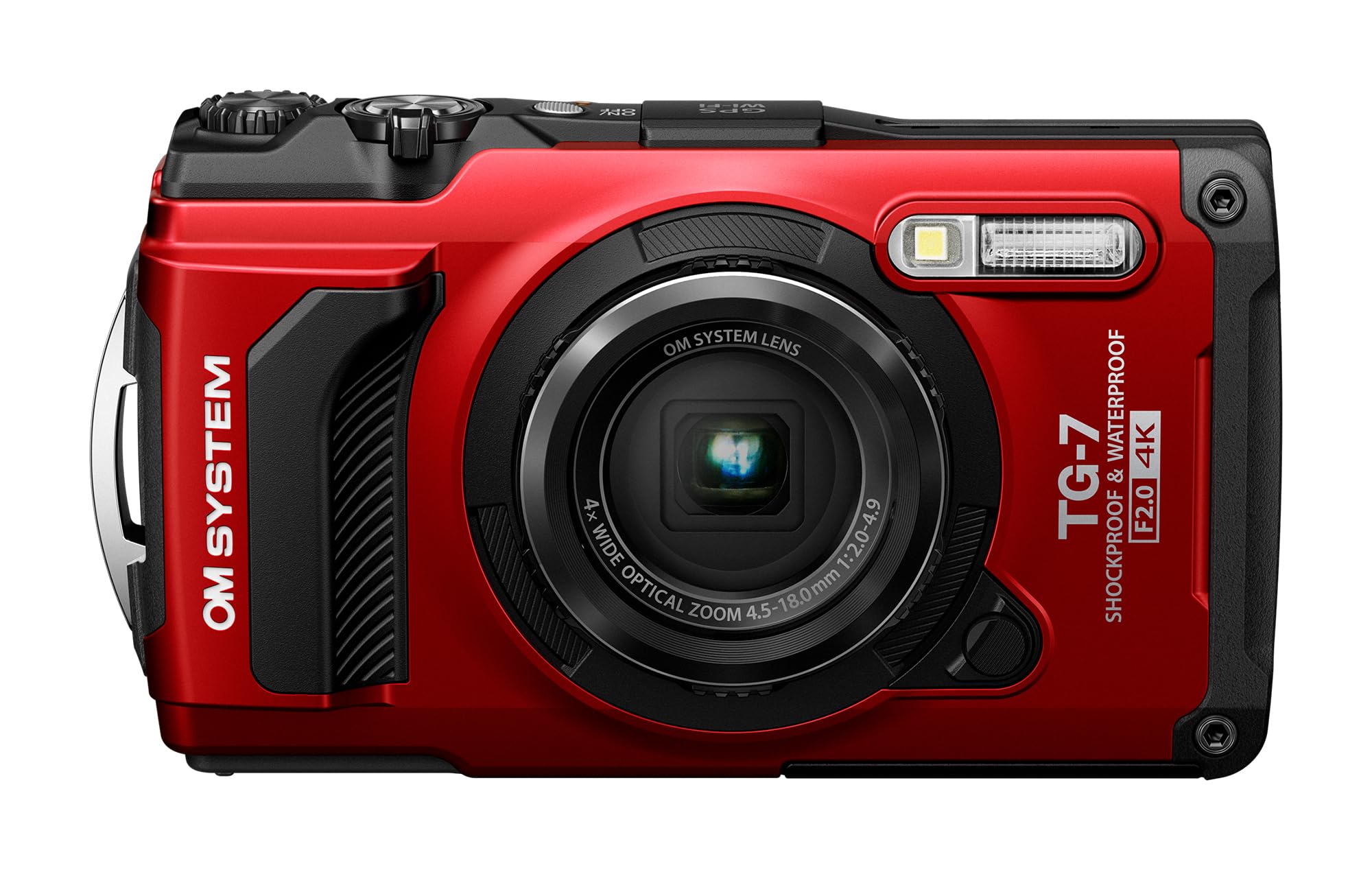 OM System OLYMPUS Tough TG-7 Red Underwater Camera, Waterproof, Freeze Proof, High Resolution Bright, 4K Video 44x Macro Shooting (Successor Olympus TG-6)