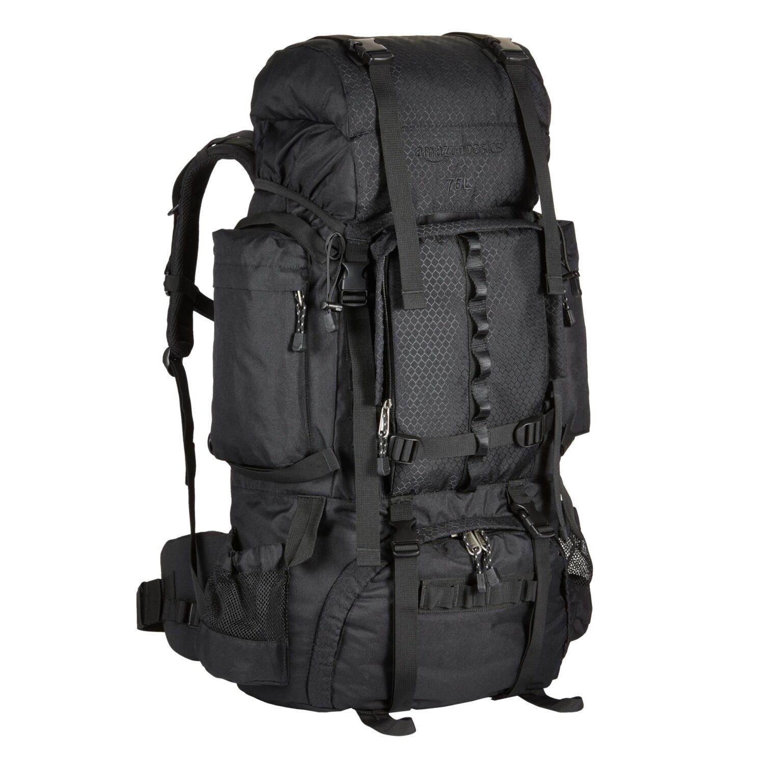 Amazon Basics Internal Frame Hiking Backpack for Camping and Backpacking, Adjustable Straps, Rainfly Included