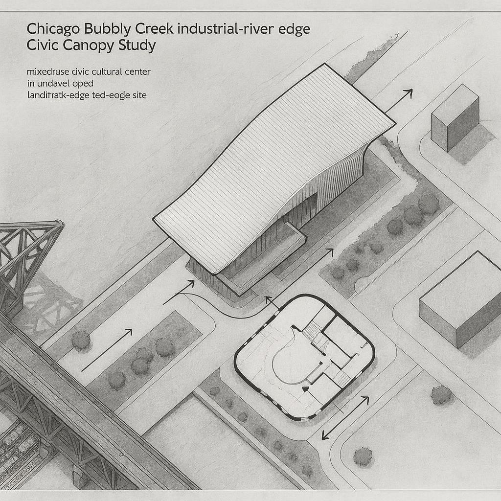 Chicago Bubbly Creek industrial river edge Civic Canopy Study concept image 4