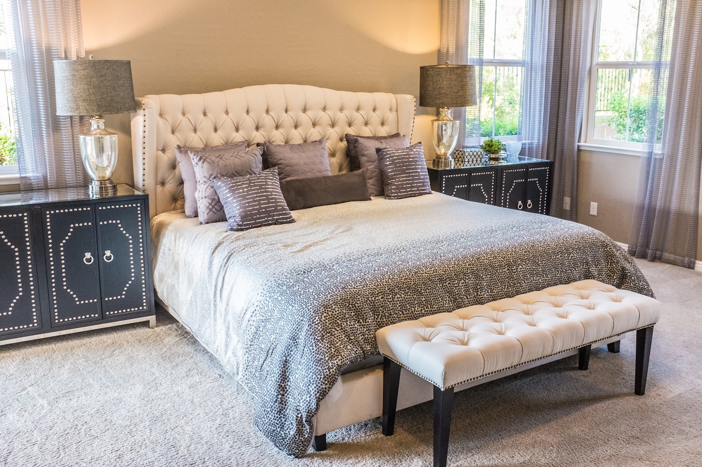 quiet room with soft bedside-style lighting