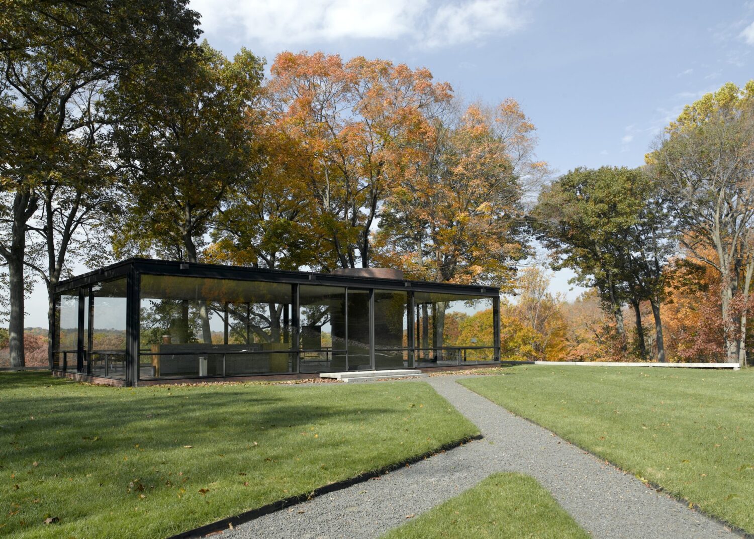 The Glass House by Philip Johnson in New Canaan, Connecticut