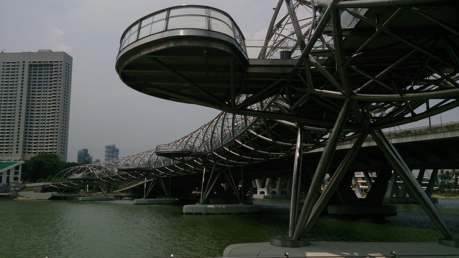 Helix Bridge in Singapore with its double-helix structure