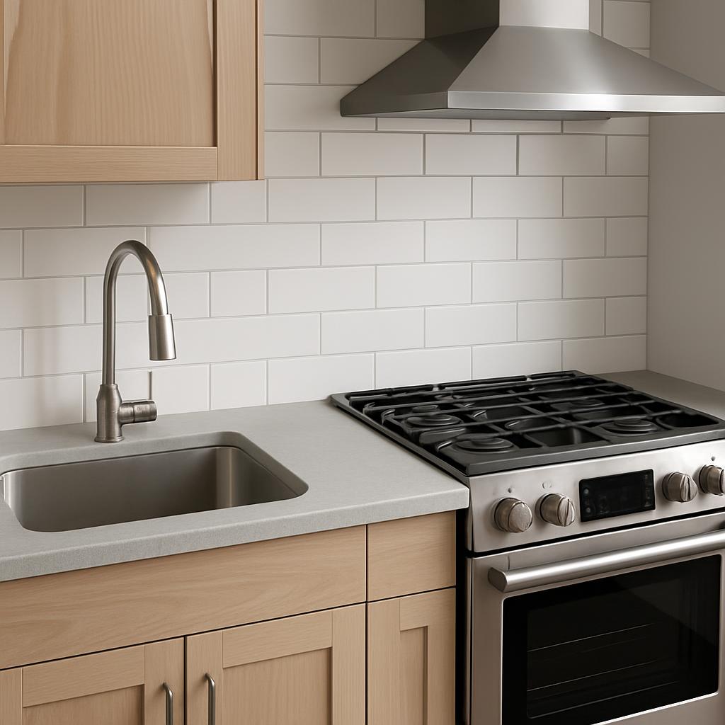 Kitchen Backsplash Ideas: Layout, Lighting, Materials, and Cleaning Details - sink range or appliance relationship